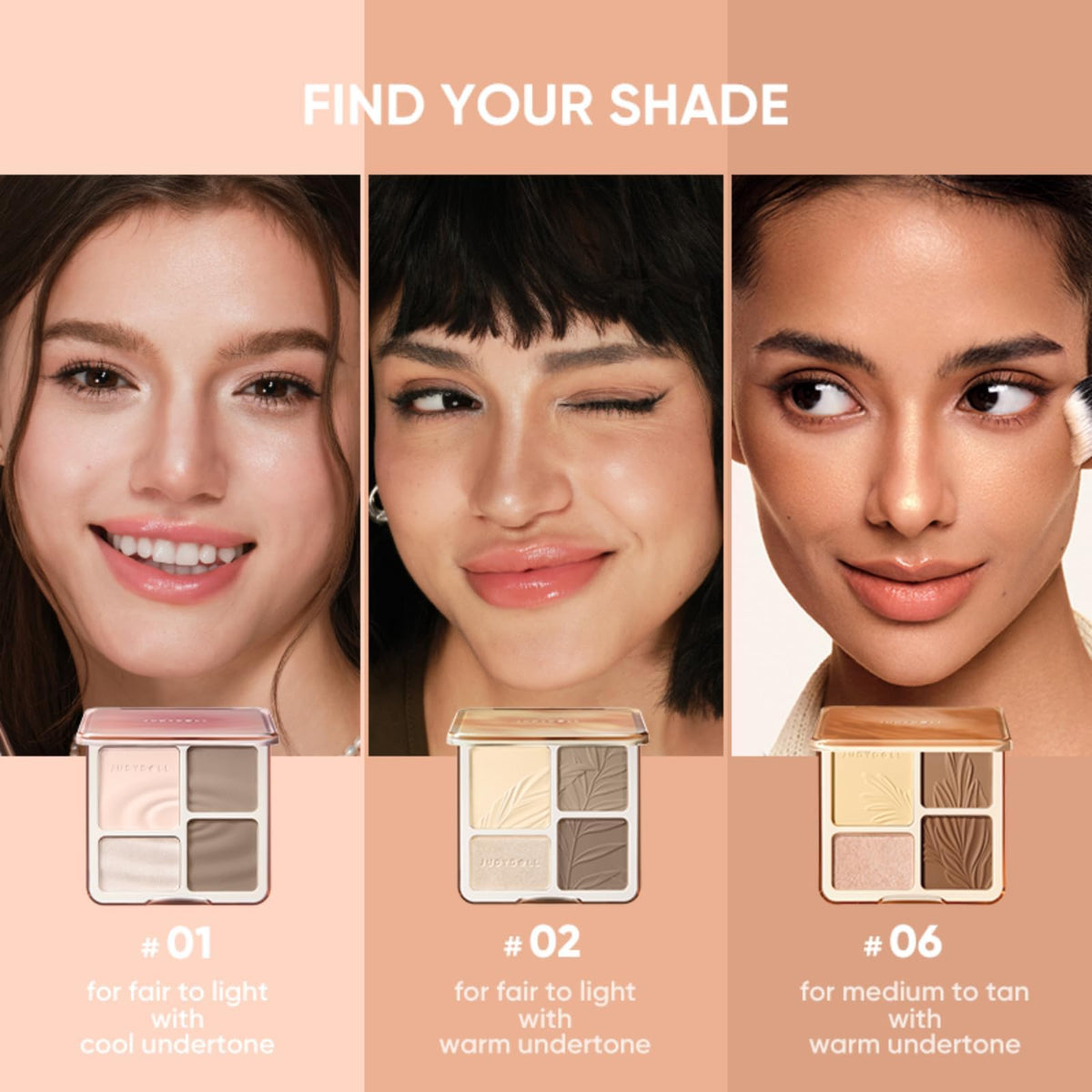 JUDYDOLL Contour Palette Highlighter Makeup Korean Makeup (02 Tree) JUDYDOLL
