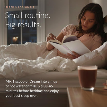 Beam Dream Sleep Powder – Sleep Aid for Adults with Melatonin, Magnesium, L-Theanine, Reishi Mushroom & Apigenin Sleep Supplement, Sleepy Cocoa Bedtime Beam