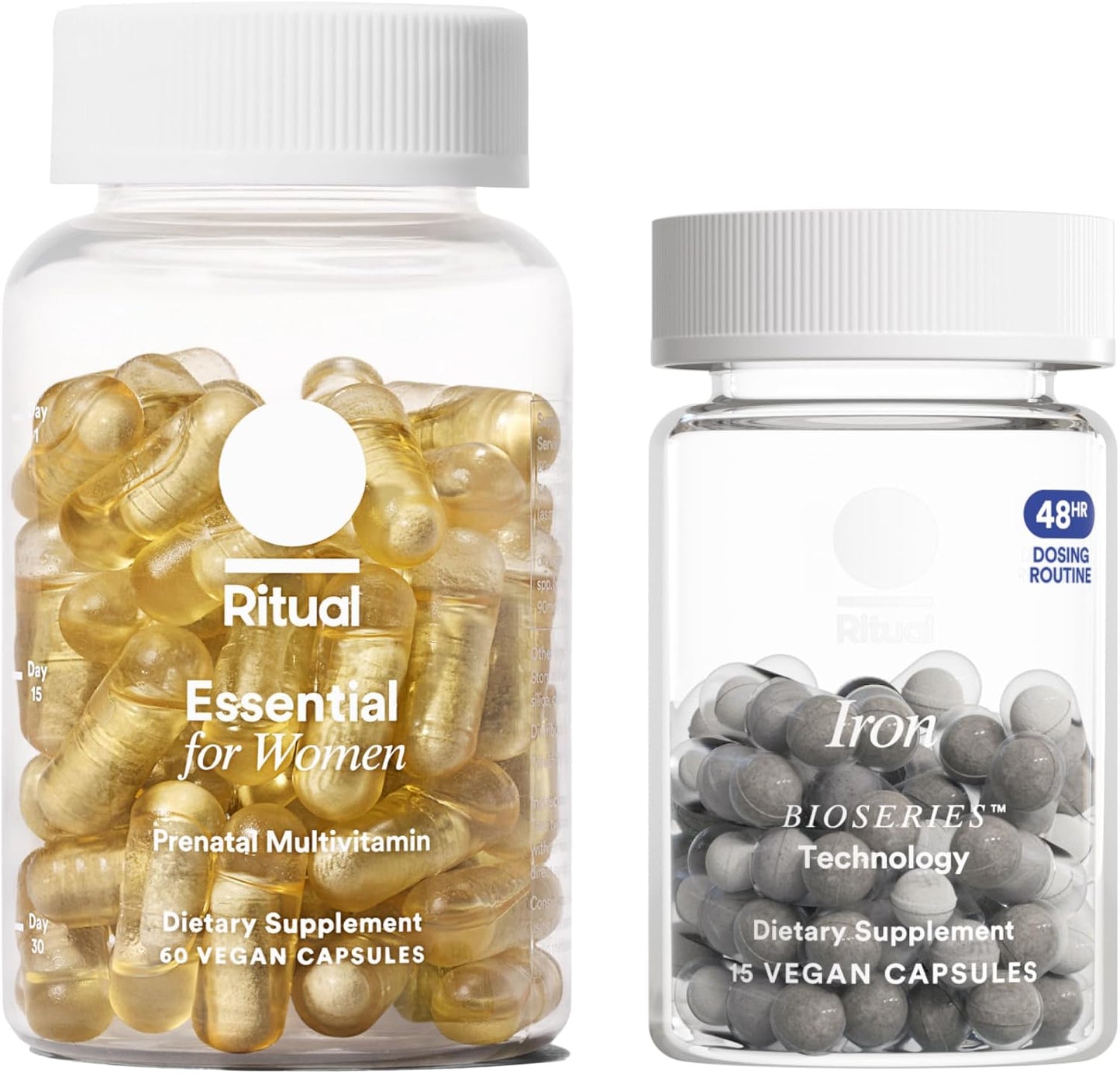 Ritual Iron Pregnancy Support Duo New Gentle, Pregnancy-Safe‡‡ Iron BioSeries Essential Prenatal Multivitamins to Support Pregnancy Nutrient Demands*, 30 Days Supply