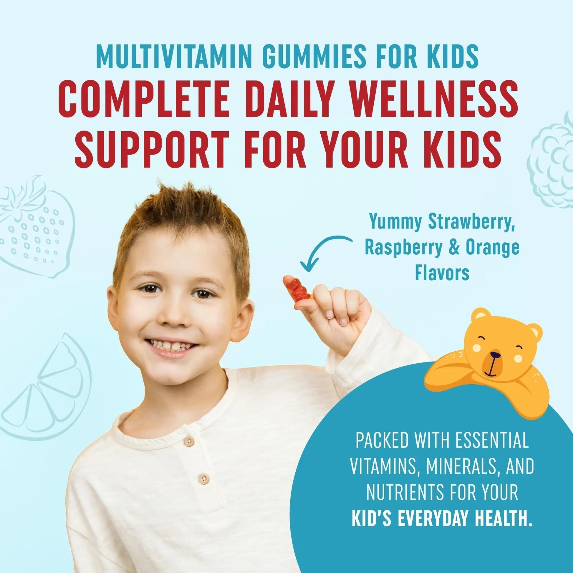 Kids Multivitamin Gummies | Vitamins A, B, C, D & Zinc for Immunity, Growth & Development | Daily Multivitamins for Children Ages 2+ | MAV NUTRITION buy australia supplements