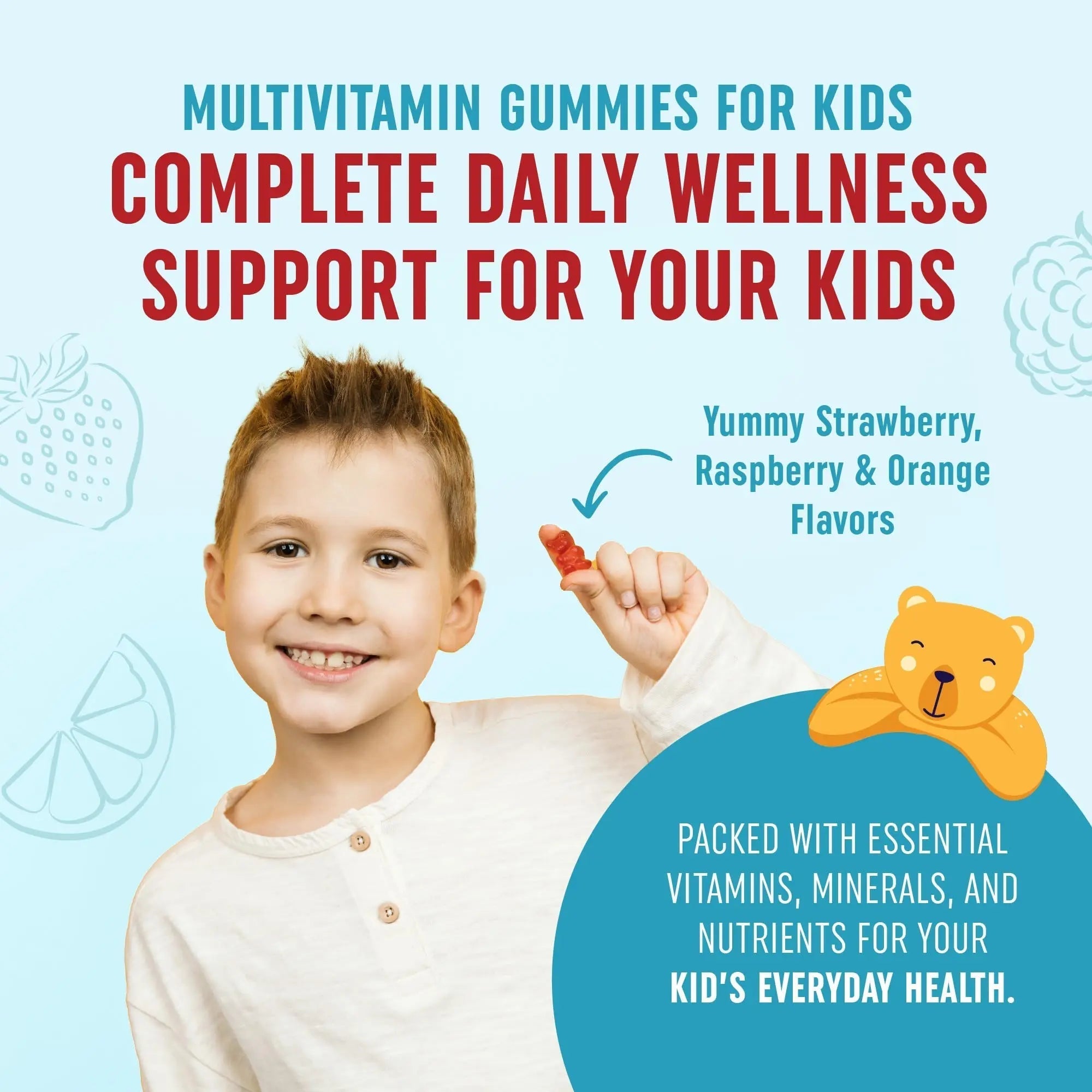 Kids Multivitamin Gummies | Vitamins A, B, C, D & Zinc for Immunity, Growth & Development | Daily Multivitamins for Children Ages 2+ | MAV NUTRITION buy australia supplements