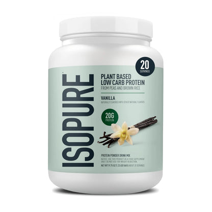 Isopure Plant-Based Protein Powder – 20g Organic Pea and Rice Protein with a Complete Amino Acid Profile – Supports Muscle Recovery Isopure