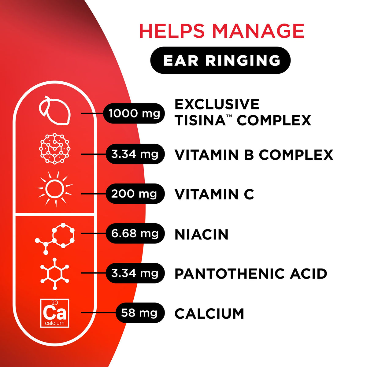 Lipo Flavonoid Ear Ringing - Doctor-Recommended for Ringing Ears – Clinically Proven Lemon Bioflavonoid Complex with Vitamins C, B1, B2, B6, B12, Lipo-Flavonoid