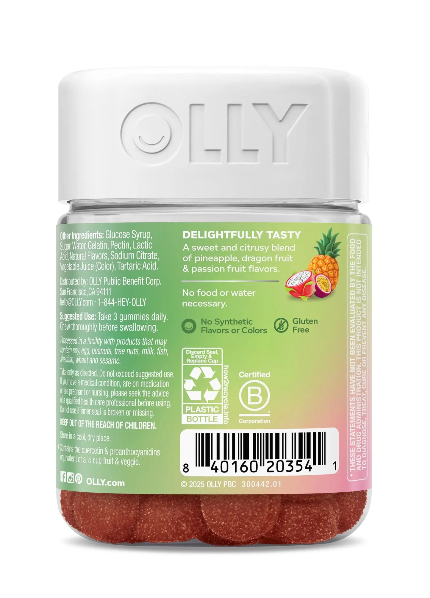 OLLY Supergood Superfoods Gummies, Supports Immune System & Digestive Health,* 15 Superfoods, Prebiotics, Vitamin C, Tropical Bliss Flavor OLLY