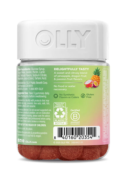 OLLY Supergood Superfoods Gummies, Supports Immune System & Digestive Health,* 15 Superfoods, Prebiotics, Vitamin C, Tropical Bliss Flavor OLLY