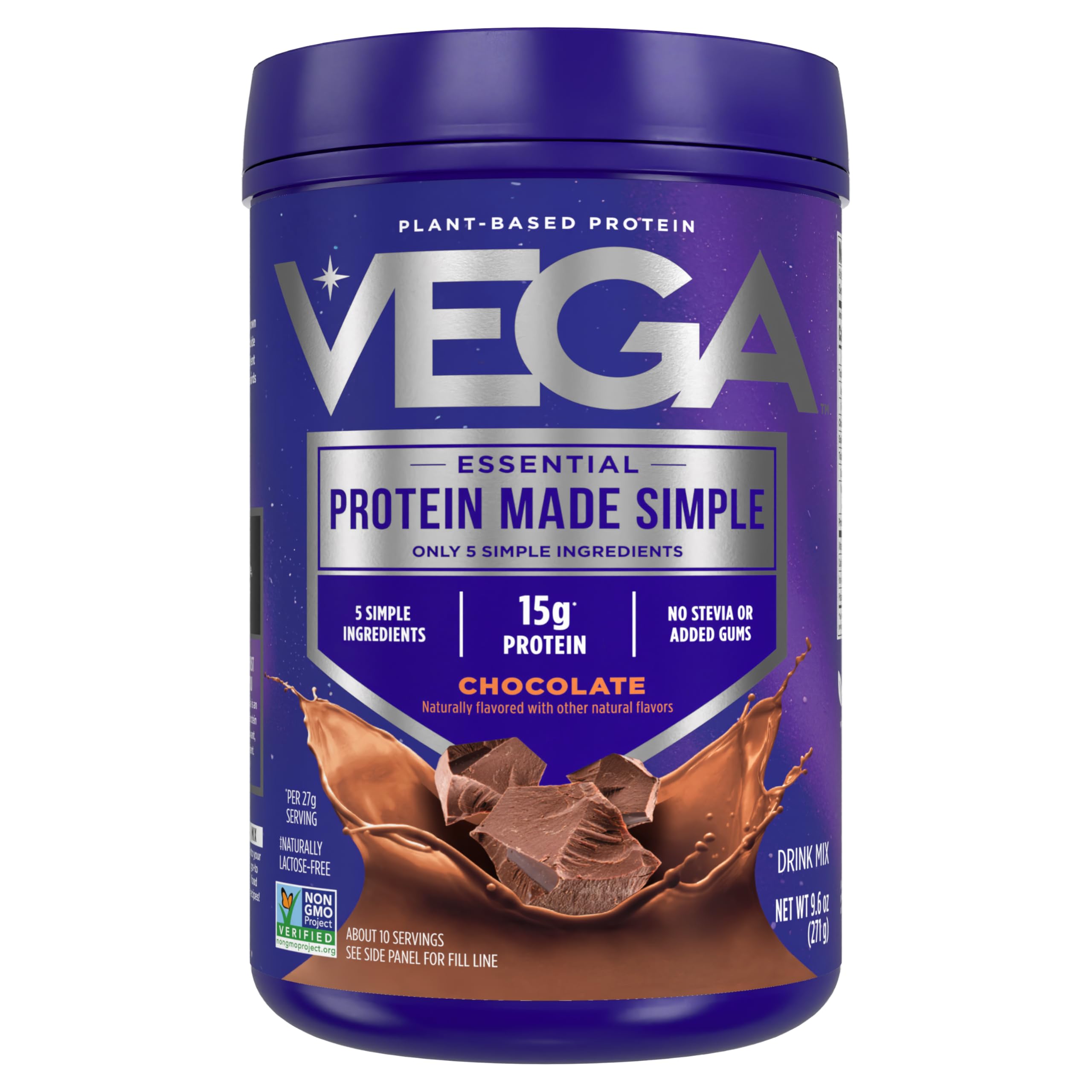 Vega Protein Made Simple - 15g Plant-Based Pea Protein, Chocolate, 10 Servings, Stevia Free, No Artificial Sweeteners or Gums, Non-GMO, Gluten Free, Dairy Free, 9.6oz (Packaging May Vary) Vega buy australia supplements