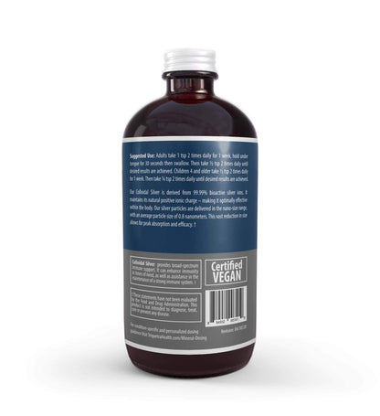 Bioactive Colloidal Silver - 8 oz, Glass Bottle, Vegan, Safe Doses with Highest Effectiveness - Nano Ions, 30 PPM - Immune Support (48 Servings) Triquetra Health