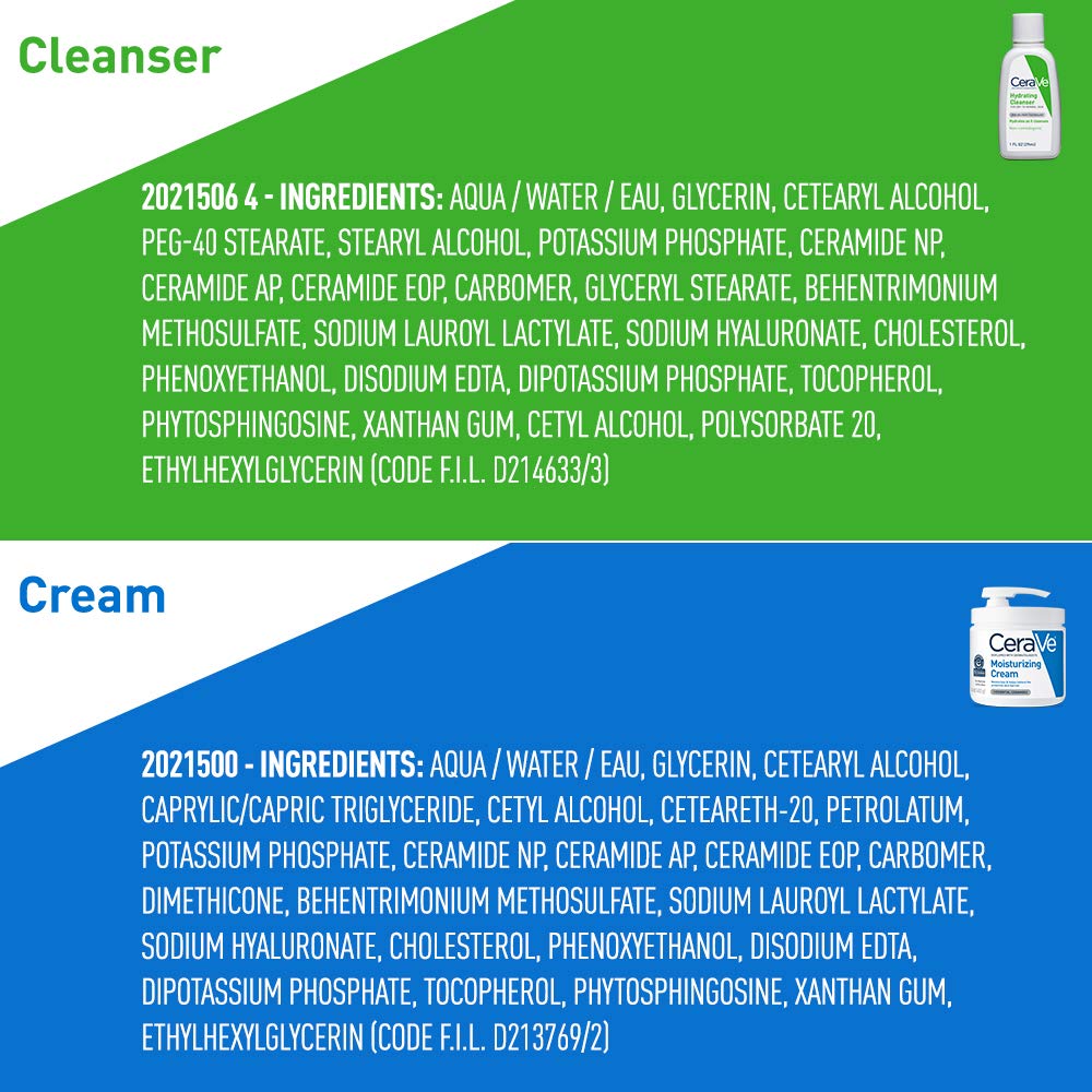 CeraVe Moisturizing Cream & Hydrating Facial Cleanser Set for Dry Skin CeraVe
