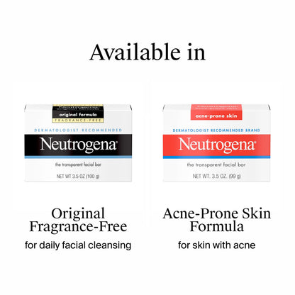 Neutrogena Original Transparent Facial Cleansing Bar, 3.5 oz Neutrogena