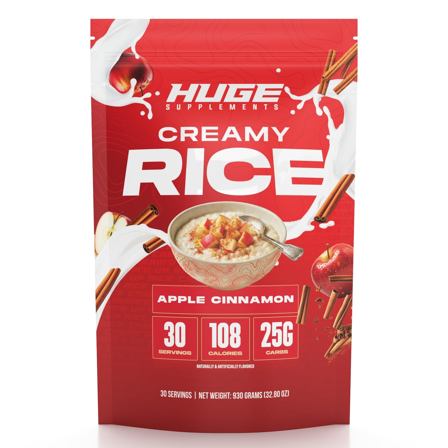 Huge Creamy Rice, Maple Brown Sugar, Rice Cereal (Cream of Rice Style), Quick & Easy Preparation, Fast-Digesting Carbohydrates, Sugar-Free, Creamy Texture, Pre & Post Workout Fuel, 30 Servings