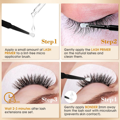 Miuffue Lash Bonder and Primer Kit for Eyelash Extensions Miuffue