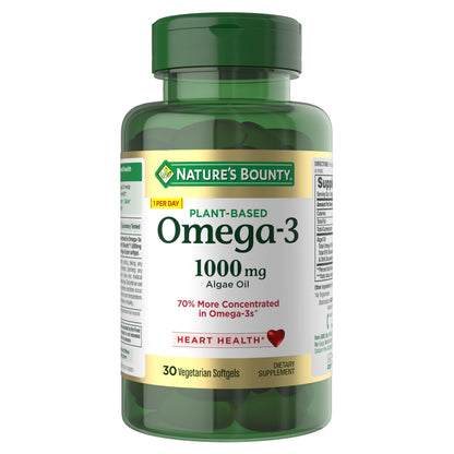 Nature's Bounty Omega 3, Plant-Based Omega 3 Fatty Acid Supplement, 520mg, Supports Whole Body Health Including Heart, Skin, Joint Nature's Bounty