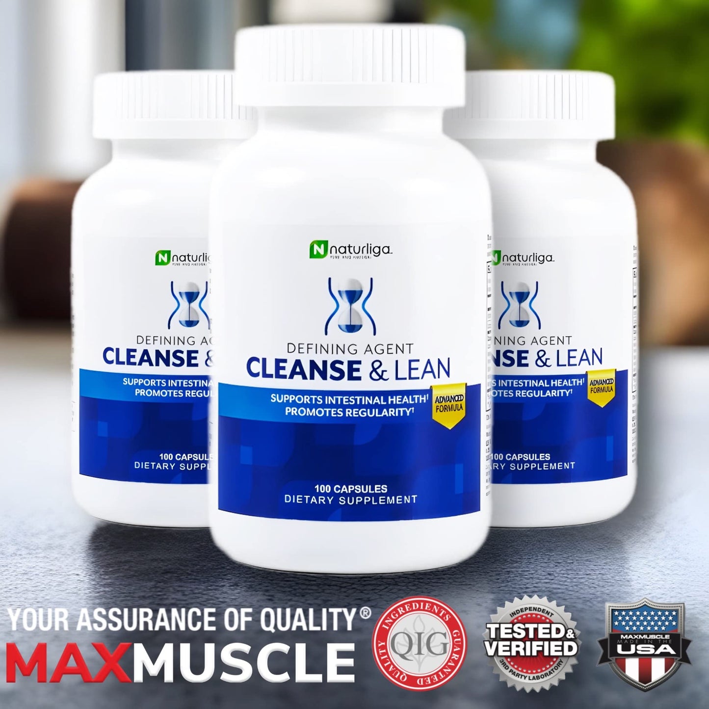 Max Muscle Naturaliga Cleanse and Lean Defining Agent Herbal Cleanse for Regularity w/Natural Detoxifying Ingredients for Gut Health Colon Detox Max Muscle