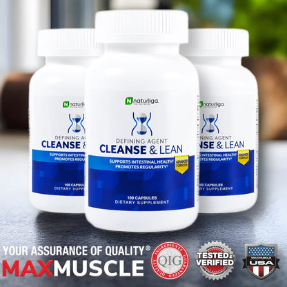 Max Muscle Naturaliga Cleanse and Lean Defining Agent Herbal Cleanse for Regularity w/Natural Detoxifying Ingredients for Gut Health Colon Detox Max Muscle