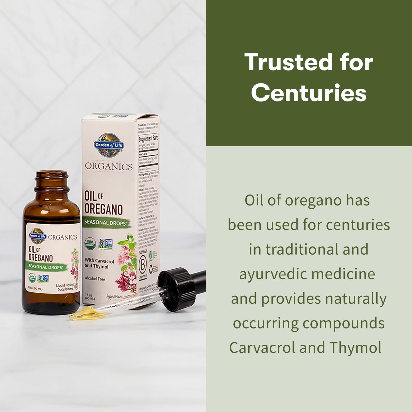 Garden of Life Organics Oil of Oregano Seasonal Drops 1fl oz (30 mL) Liquid, Concentrated Plant Based Immune Support - Alcohol-Free, Organic, Non-GMO Garden of Life
