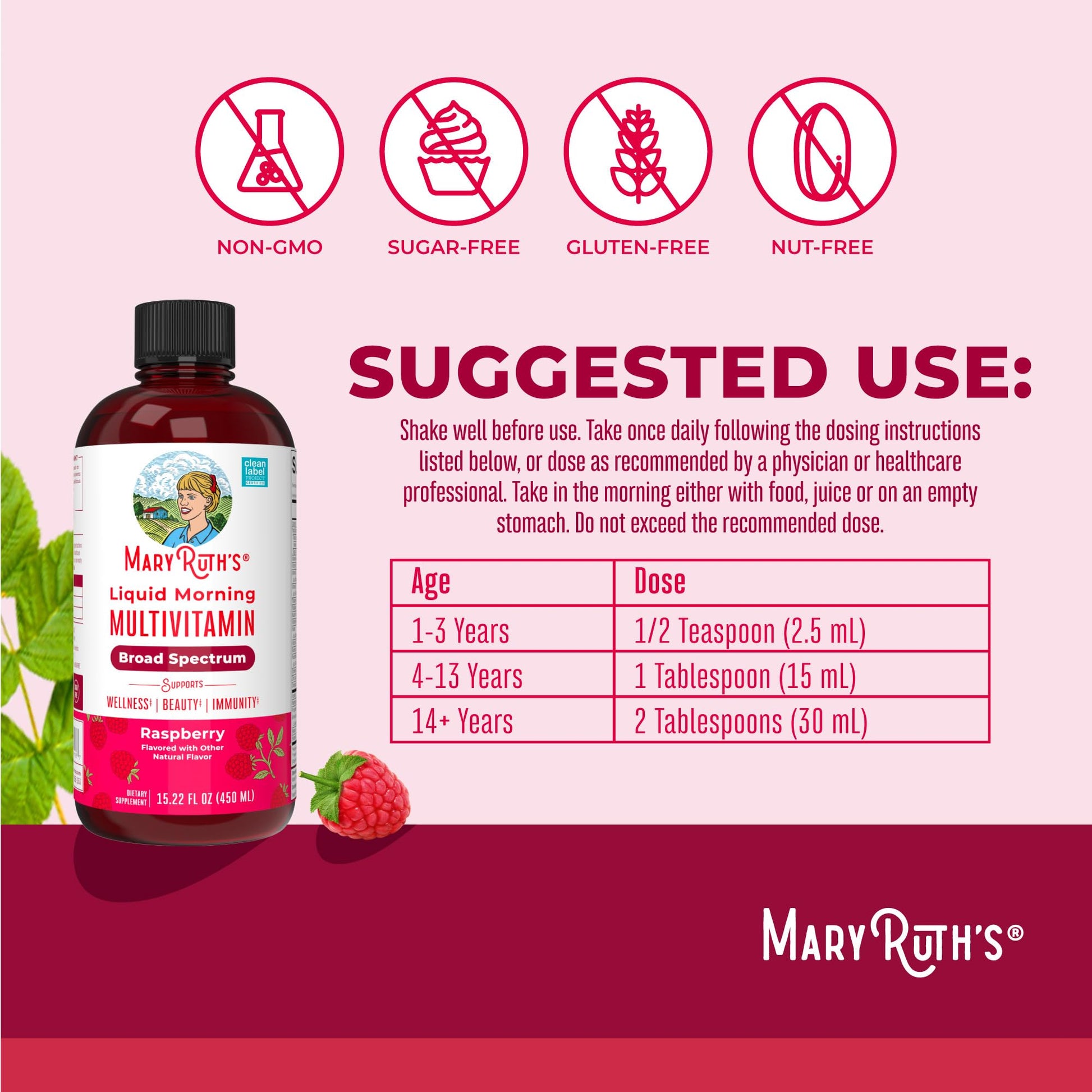 MARYRUTH'S Multivitamin for Women, Men & Kids | Liquid Morning Multivitamin | Vitamin A C D E B6 B12 Biotin Zinc | Beauty | Vegan | Non-GMO | Gluten Free | 15 Servings MARYRUTH'S buy australia supplements