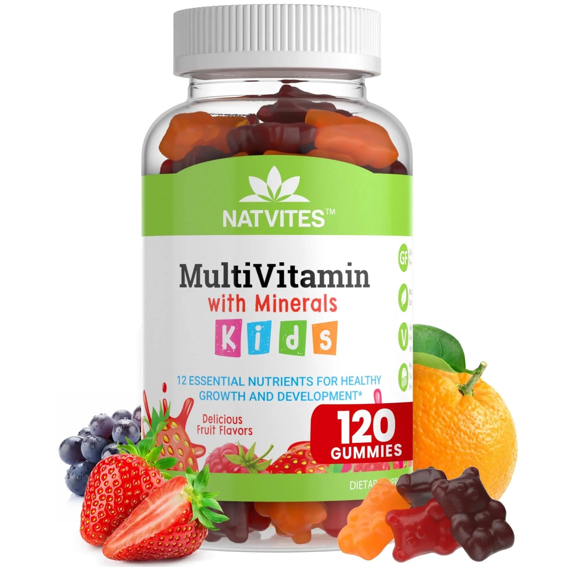 Natvites Complete Kids Multivitamin Gummies – 120 Count of Essential Daily Vitamins & Minerals for Immune Support, Focus, & Growth Natvites buy australia supplements