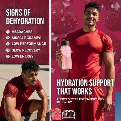 Dr. Price’s Electrolytes Hydration Powder Packets – Raspberry, 30 Packs | Sugar Free Electrolyte Drink Mix, 72+ Trace Minerals, Manganese | Keto Electrolytes, Dr. Price's Vitamins