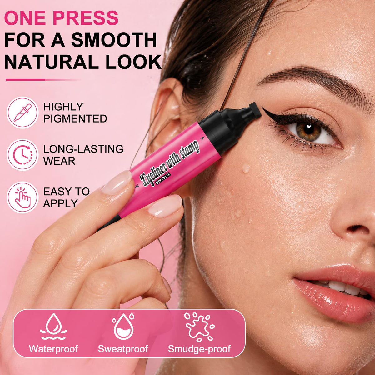 Winged Eyeliner Stamp Pen, Dual-Ended Rotating Eyeliner Stamp Wingliner Jutqut