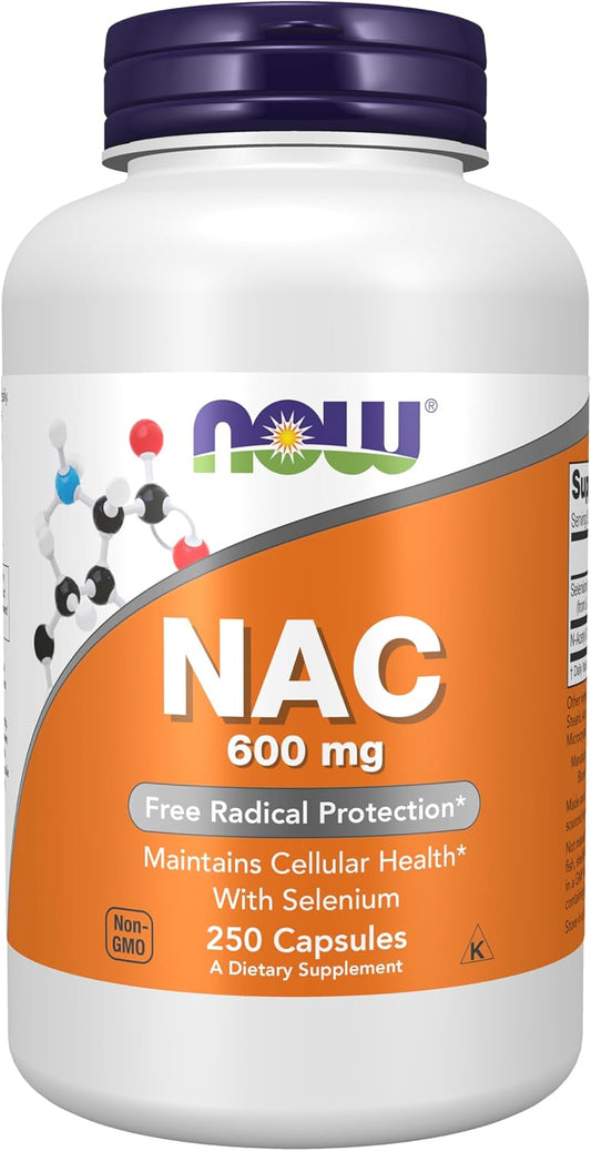 NOW Supplements, NAC (N-Acetyl Cysteine) 600 mg with Selenium, 250 Veg Capsules Gsupps Australia