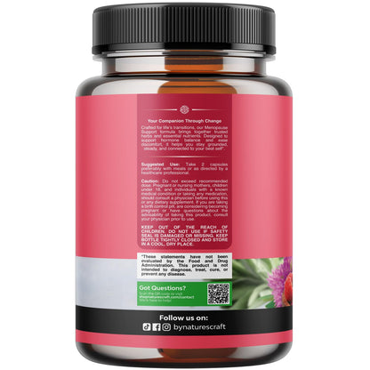 Natures Craft Complete Herbal Menopause Supplement for Women - Female Hormone Balance Capsules for Night Sweats Hot Flashes & Mood Swings with Dong Quai, Chaste Berry & Black Cohosh Root - 60 Count Gsupps Australia