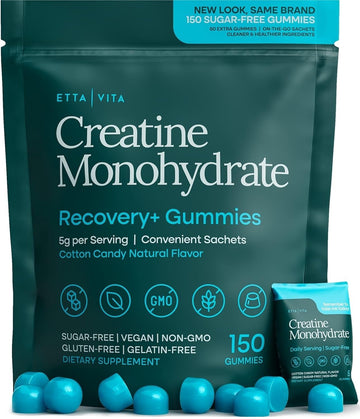 Sugar-Free Creatine Monohydrate Gummies (5g Per Packet) - Potent Creatine Gummies for Men & Women, Supplement for Muscle Support, Cognitive Function - Non-GMO, Gluten-Free, Mucuna Pruriens Etta Vita buy australia supplements