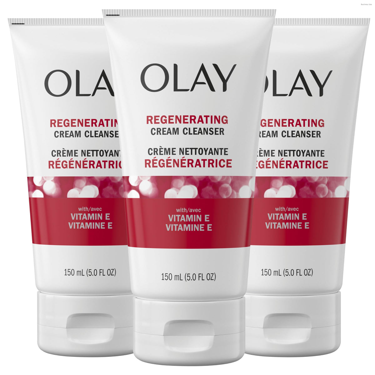 Olay Regenerist Cream Cleanser with Vitamin E, Facial Cleanser/Face Wash, 5 oz (Pack of 3) Olay