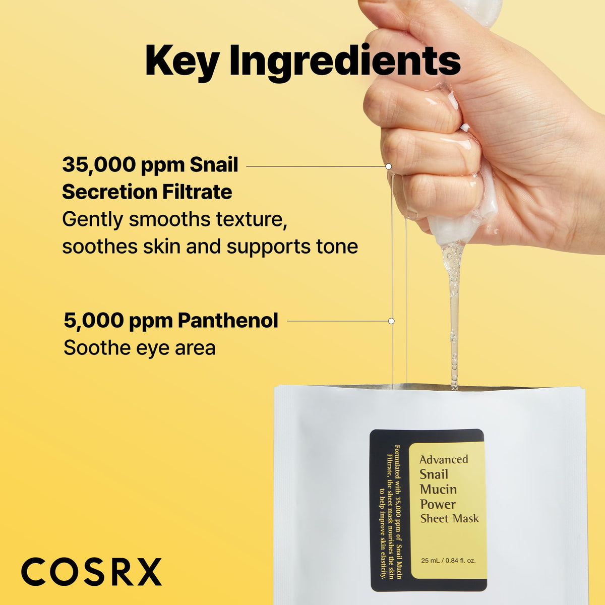 COSRX Snail Mucin Sheet Mask 10 EA with Snail Mucin Serum COSRX