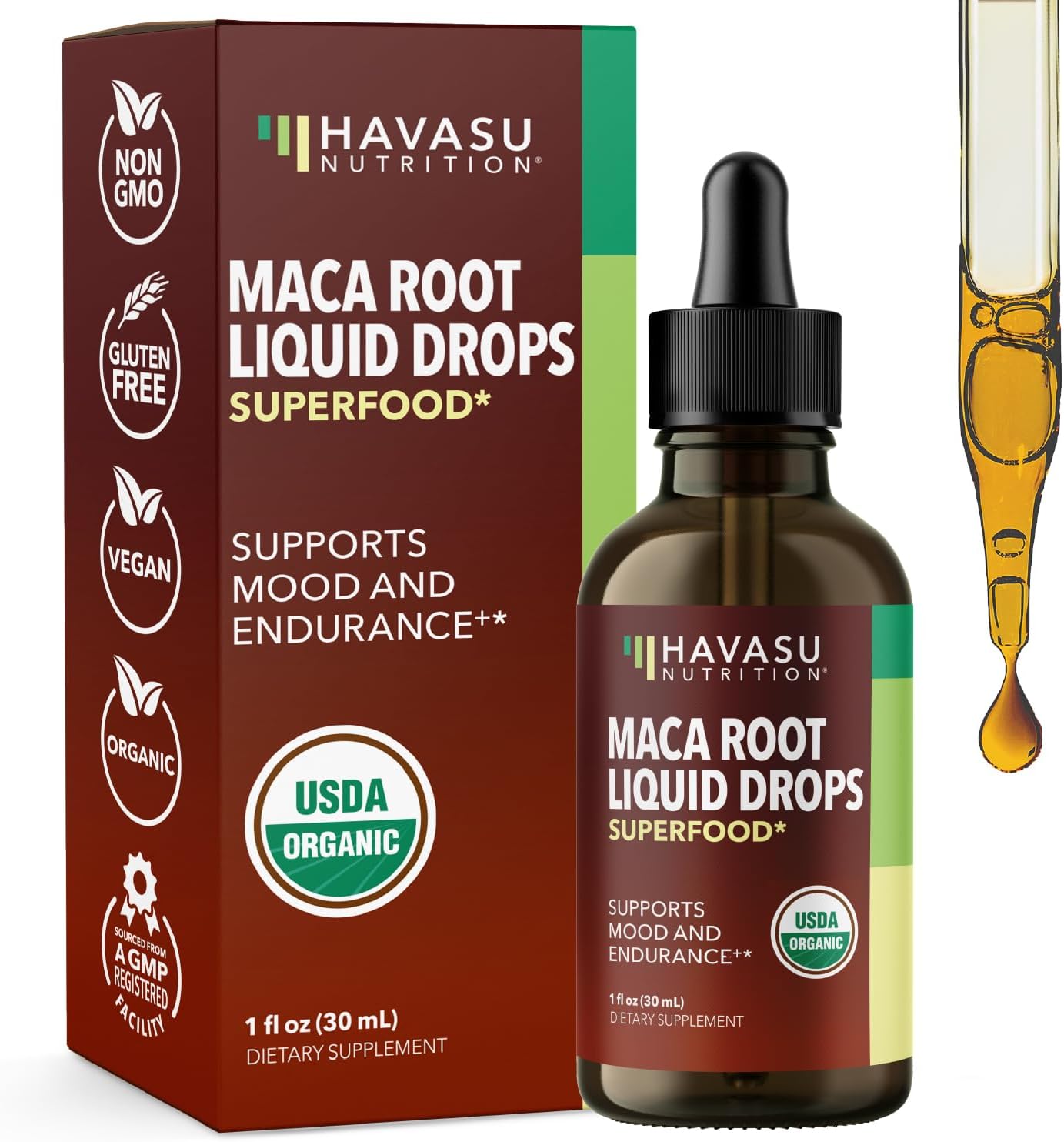 Organic Maca Root Liquid, Unflavored, 1fl oz, Supports Hormone Balance | Organic Maca Root Liquid Drops, Mood, Energy in Women & Men, Lepidium Meyenii to Support Performance & Vitality, Non-GMO Gsupps Australia