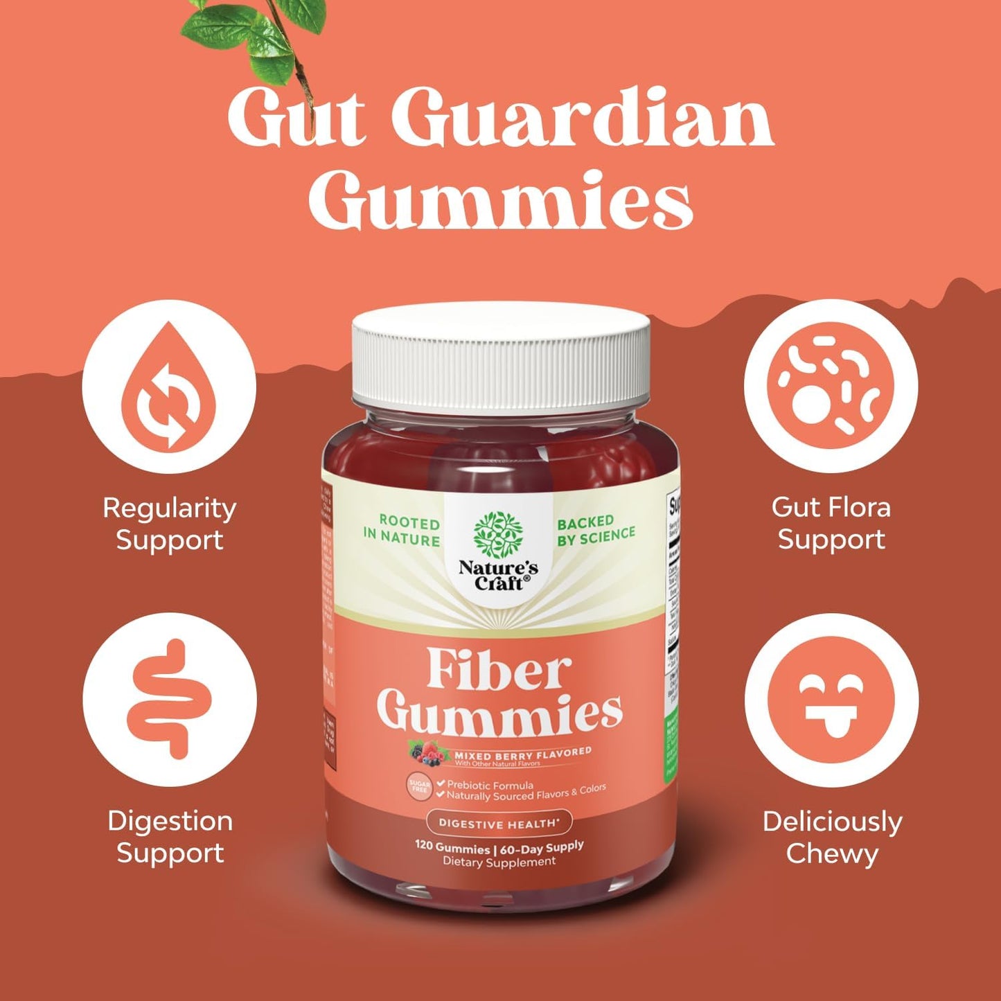 Fiber Gummies for Adults - Chicory Root Supplement with Prebiotic Support for Gut & Digestive Health - Soluble Digestion Capsules for Stomach Regulation & Immune Aid - Sugar Free & Vegan - 120 Count Gsupps Australia