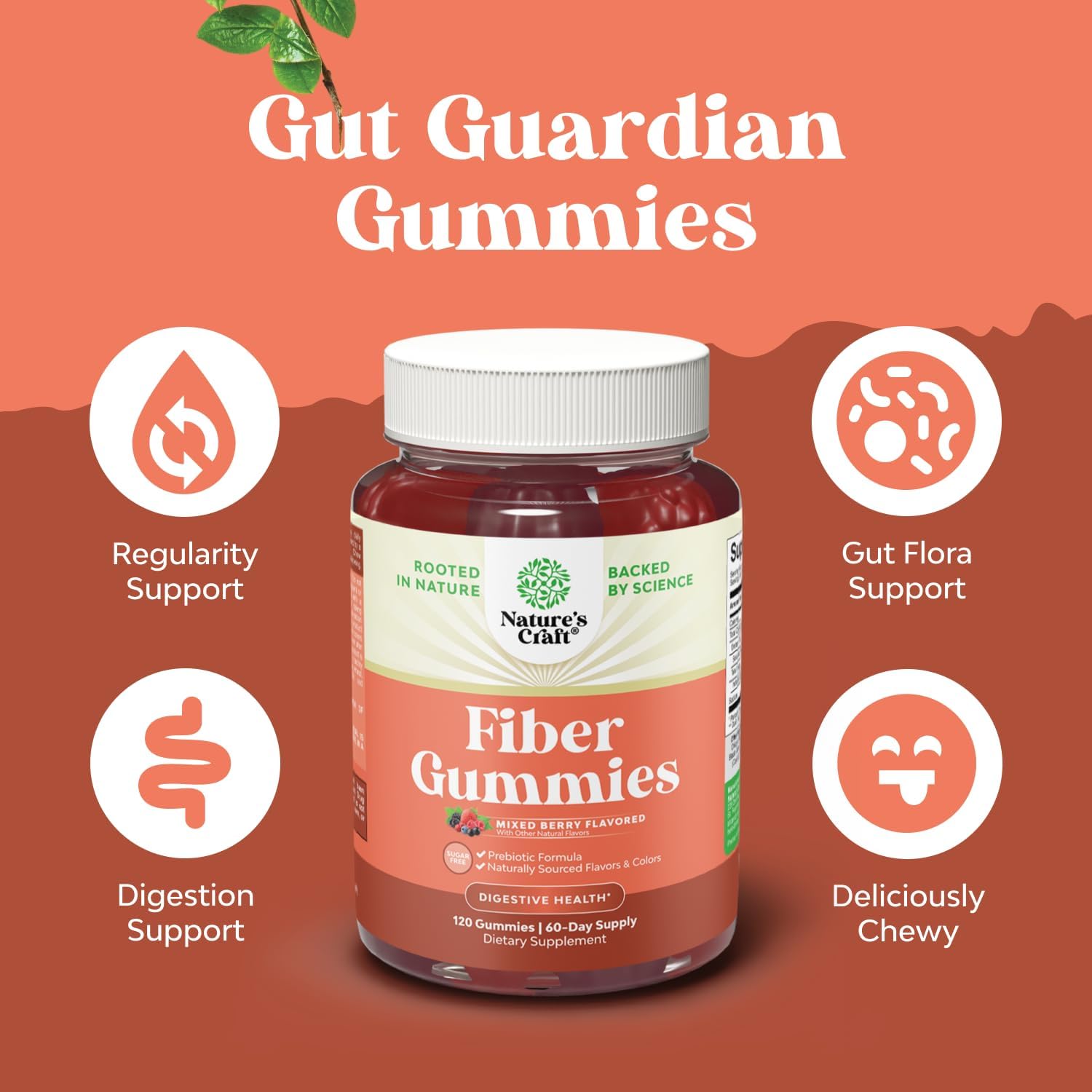 Fiber Gummies for Adults - Chicory Root Supplement with Prebiotic Support for Gut & Digestive Health - Soluble Digestion Capsules for Stomach Regulation & Immune Aid - Sugar Free & Vegan - 120 Count Gsupps Australia