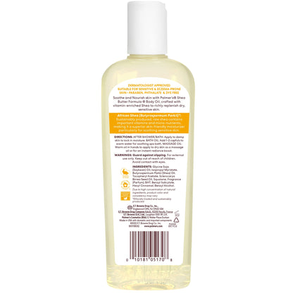 Palmer's Shea Formula Raw Shea Body Oil with Vitamin E, Deep Body Moisturizer to Soothe & Nourish Dry, Sensitive & Eczema-Prone Skin, 8.5 oz Palmer's