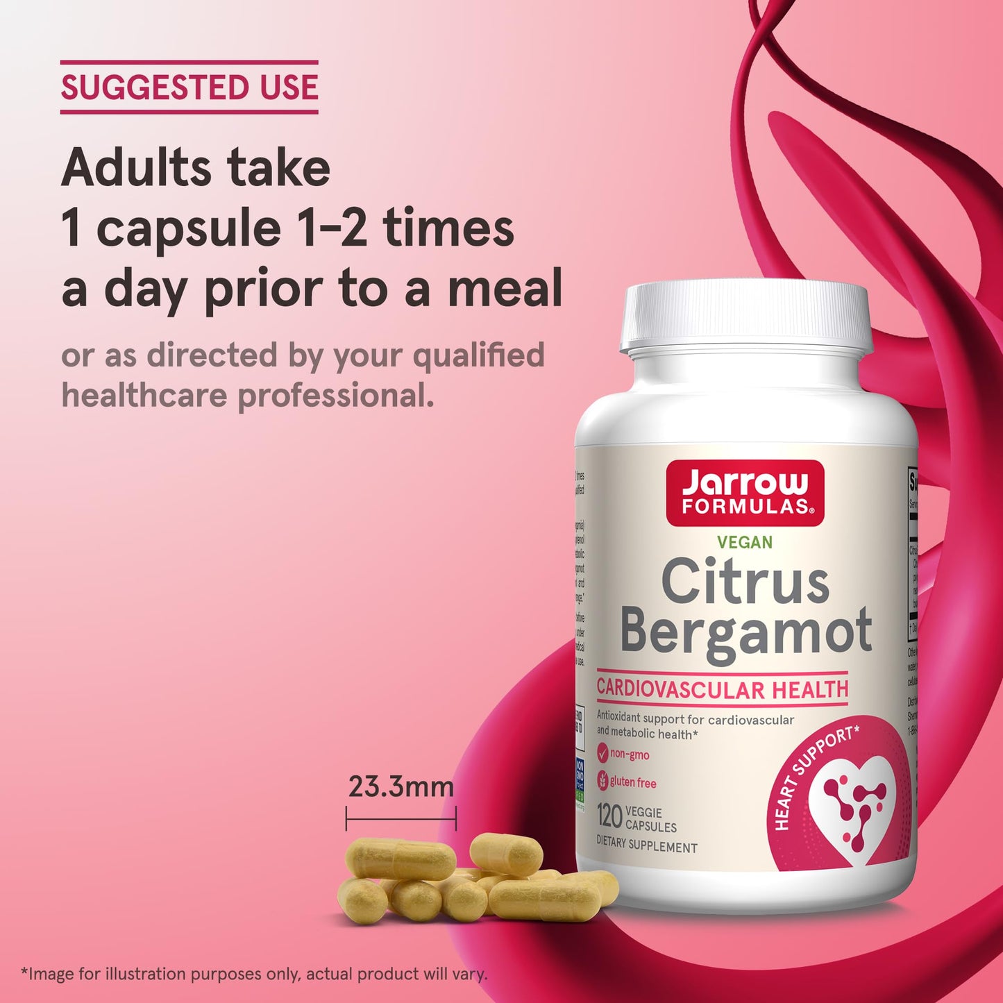 Jarrow Formulas Citrus Bergamot Supplement 500 mg - 120 Servings (Veggie Caps) - Antioxidant Support for Cardiovascular & Metabolic Health - Dietary Supplement Jarrow Formulas