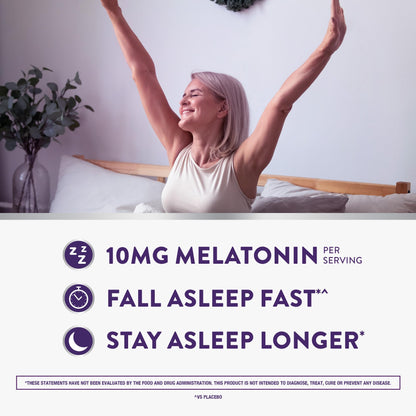 ZzzQuil Pure Zzzs Advanced Melatonin Gummies, Melatonin 10mg, Sleep Aid, with Chamomile & Lavender, Melatonin Sleep Gummies, Sleep Aids for Adults ZzzQuil