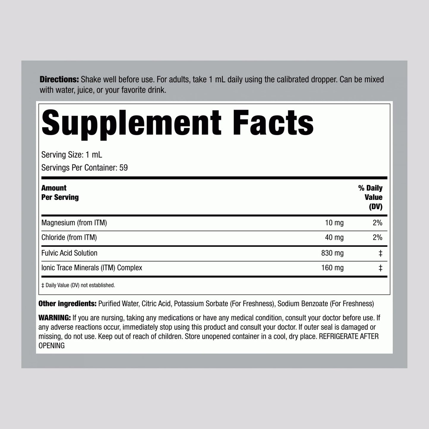 Piping Rock Liquid Fulvic Acid Drops | 2 fl oz | with Trace Minerals | Ionic Supplement | Vegetarian, Non-GMO & Gluten Free Piping Rock