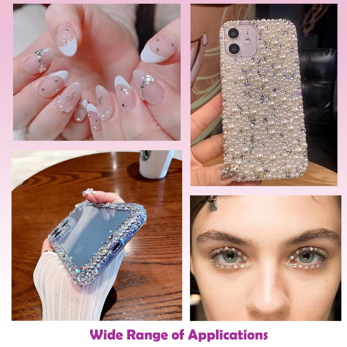 NOOEPC 660Pcs Face Gems Hair Gems, Self-Adhesive Face Jewels Eye Jewels Rhinestones 3/4/5/6 mm DIY Face Gems Stick on, Hair Body Rhinestones Gems Rave Accessories for Face Eyes Makeup Body, Crafts nooepc