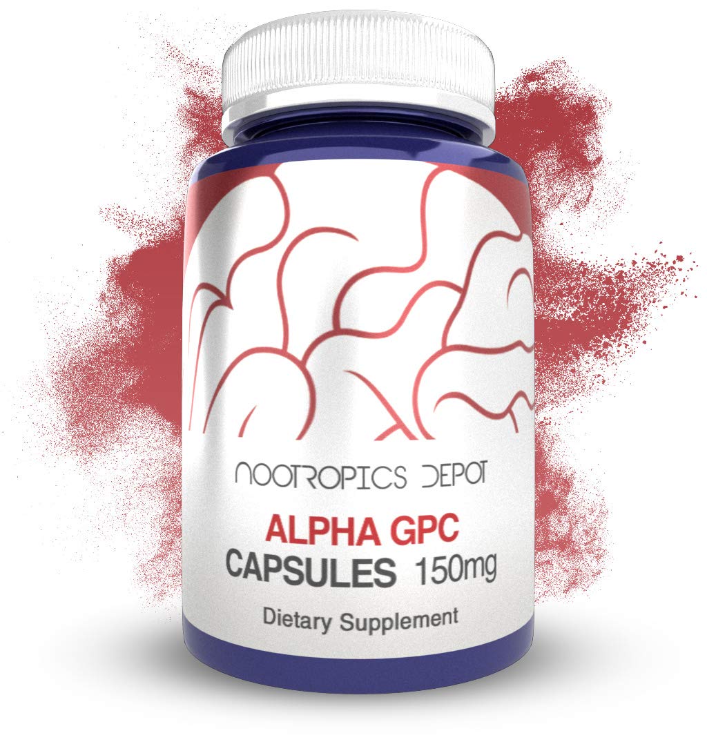 Nootropics Depot Alpha GPC Capsules | 150mg | 60 Count | Choline Supplement | Brain Health Supplement | Supports Healthy Brain Function | Enhance Cognition, Memory + Focus