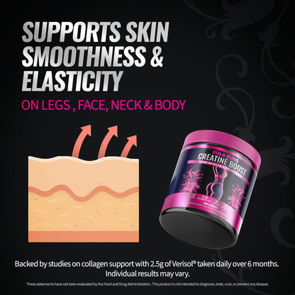 Bold Buns Creatine for Women – Booty Builder Supplement with Collagen & BCAA – Supports Muscle Development, Post-Workout Recovery, Skin Elasticity Bold Buns