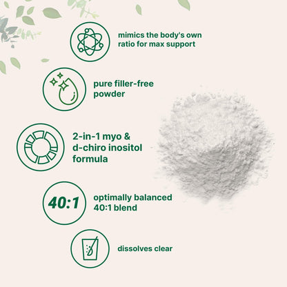 Micro Ingredients Myo-Inositol & D-Chiro Inositol Powder, 1lb (221 Servings) | 40:1 Ideal Ratio Inositol Supplement for Women | Supports Hormonal Balance Micro Ingredients