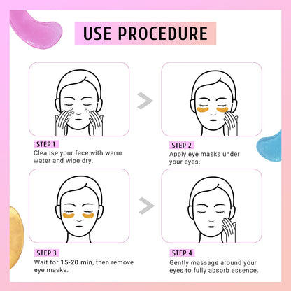 PEAUAMIE Under Eye Patches Gold and Hyaluronic Acid for puffy eyes,Rose Eye Masks PEAUAMIE