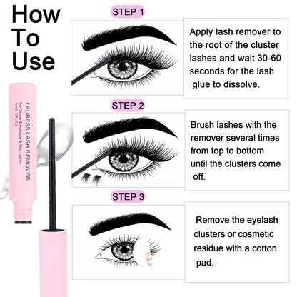 Lash Remover for Cluster Lashes 5ml LAUBESS LASH Remover for Lash Extensions at Home Lash Clusters DIY Eyelash Extension Remover DIY Lash Extension Remover Adhesive LAUBESS LASH