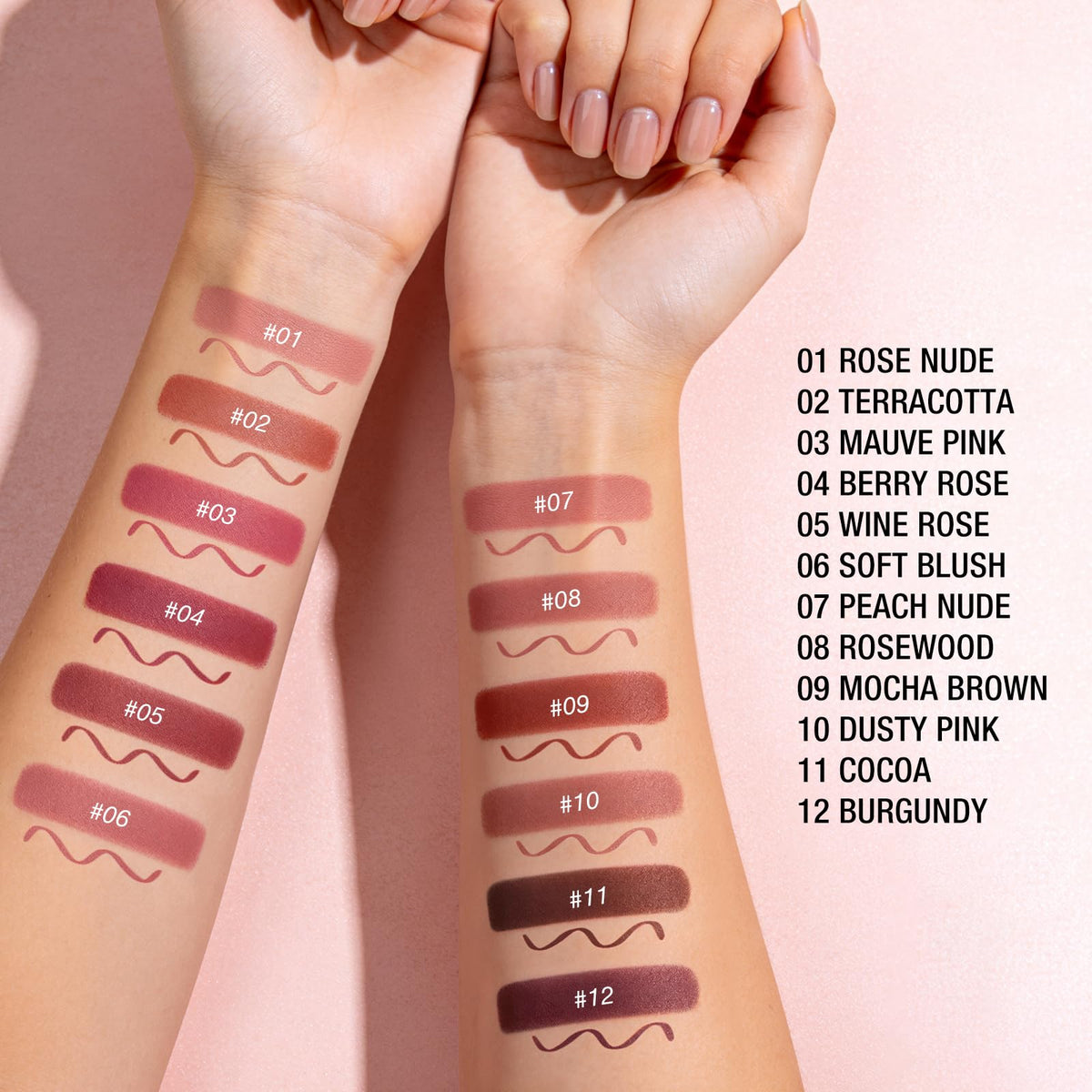 LANGMANNI 2-in-1 Lipstick & Lip Liner Set,6 Colors Gift Set|Angled Lipstick+Matching Lipliner Pencil|Velvet Matte Finish,Long-Lasting & Smudge-Resistant|All-in-One Lip Makeup Kit for Women(#A) LANGMANNI