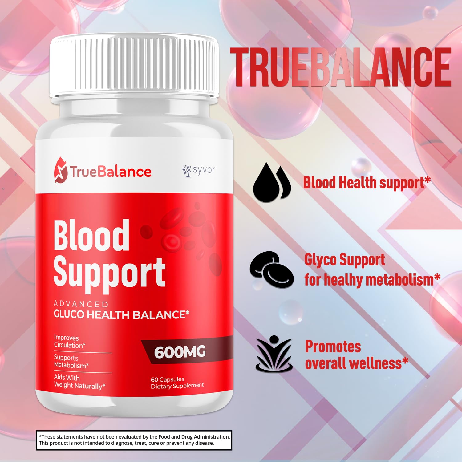 (2 Pack) True Balance Capsules, Official TrueBalance Glycogen Support Pills with All Natural Ingredients, Advanced Formula Support Supplement with Max Strength Vitamins for Women & Men (120 Capsules) Syvor buy australia supplements