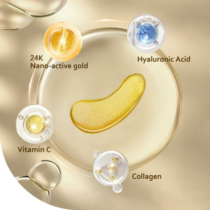 Taimand Under Eye Patches (30 Pairs), 24K Gold Eye Mask for Dark Circles Taimand