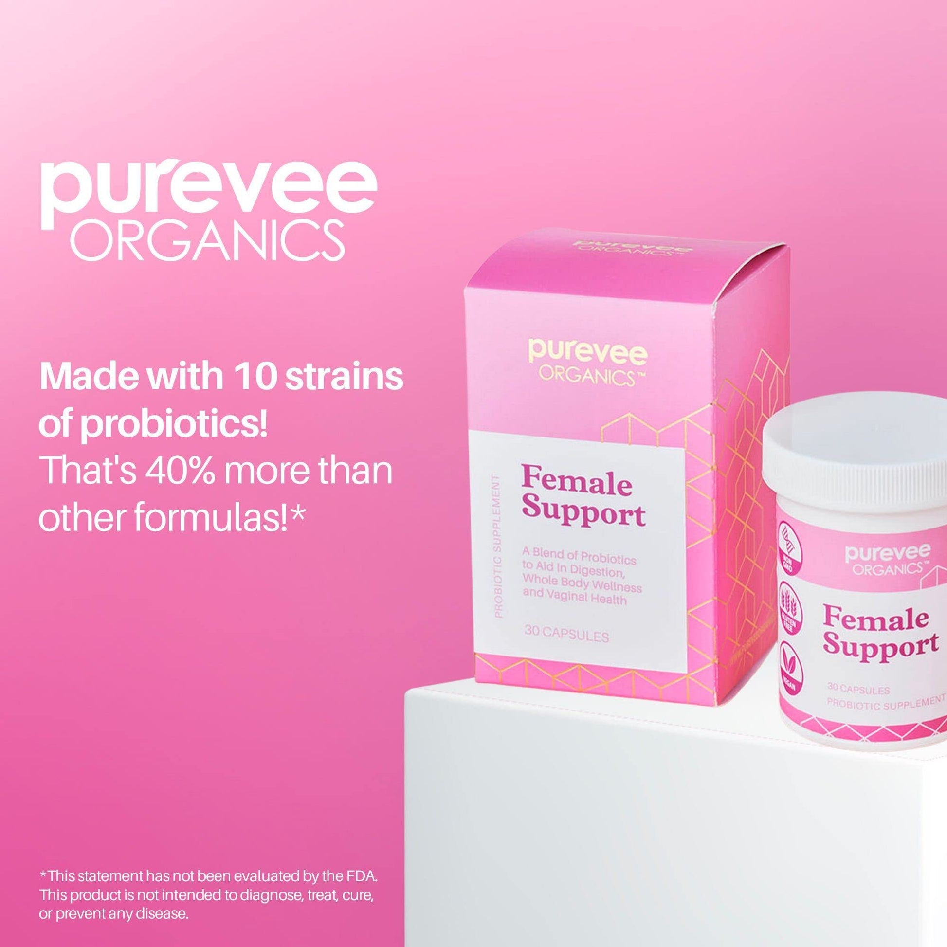 Purevee Organics Vaginal Probiotics for Women, 10 Essential Probiotic Strains, Vaginal + pH Balance Purevee Organics buy australia supplements