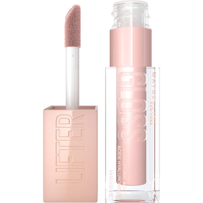 Maybelline Lifter Gloss, Hydrating Lip Gloss with Hyaluronic Acid, Ice, Pink Neutral, 0.18 Ounce MAYBELLINE
