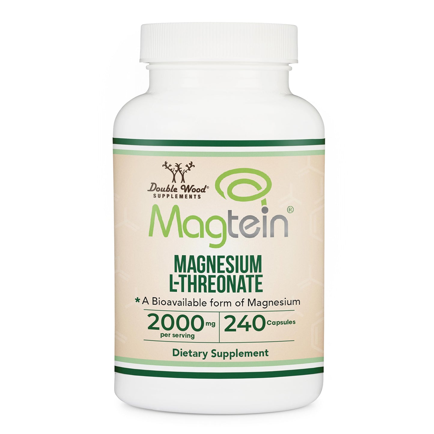 Magnesium L Threonate, Magtein - NSF Certified - Sleep and Cognitive Support – High Absorption – Most Bioavailable Form of Magnesium – 2,000 mg – 120 Capsules