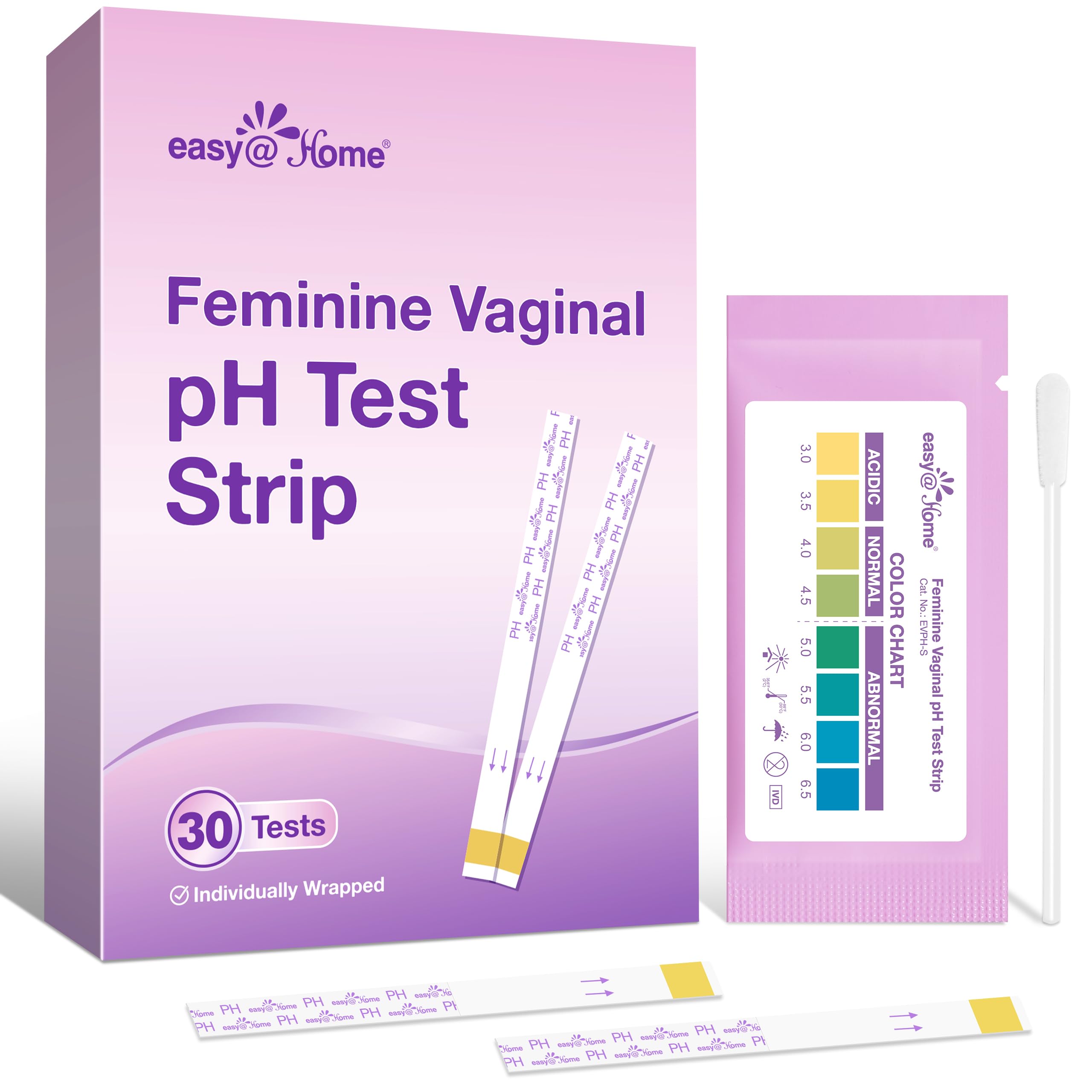 Easy@Home Vaginal pH Test -30 Strips | BV Test Kit at Home for Women | Yeast Infection Test + pH Balance Easy@Home buy australia supplements