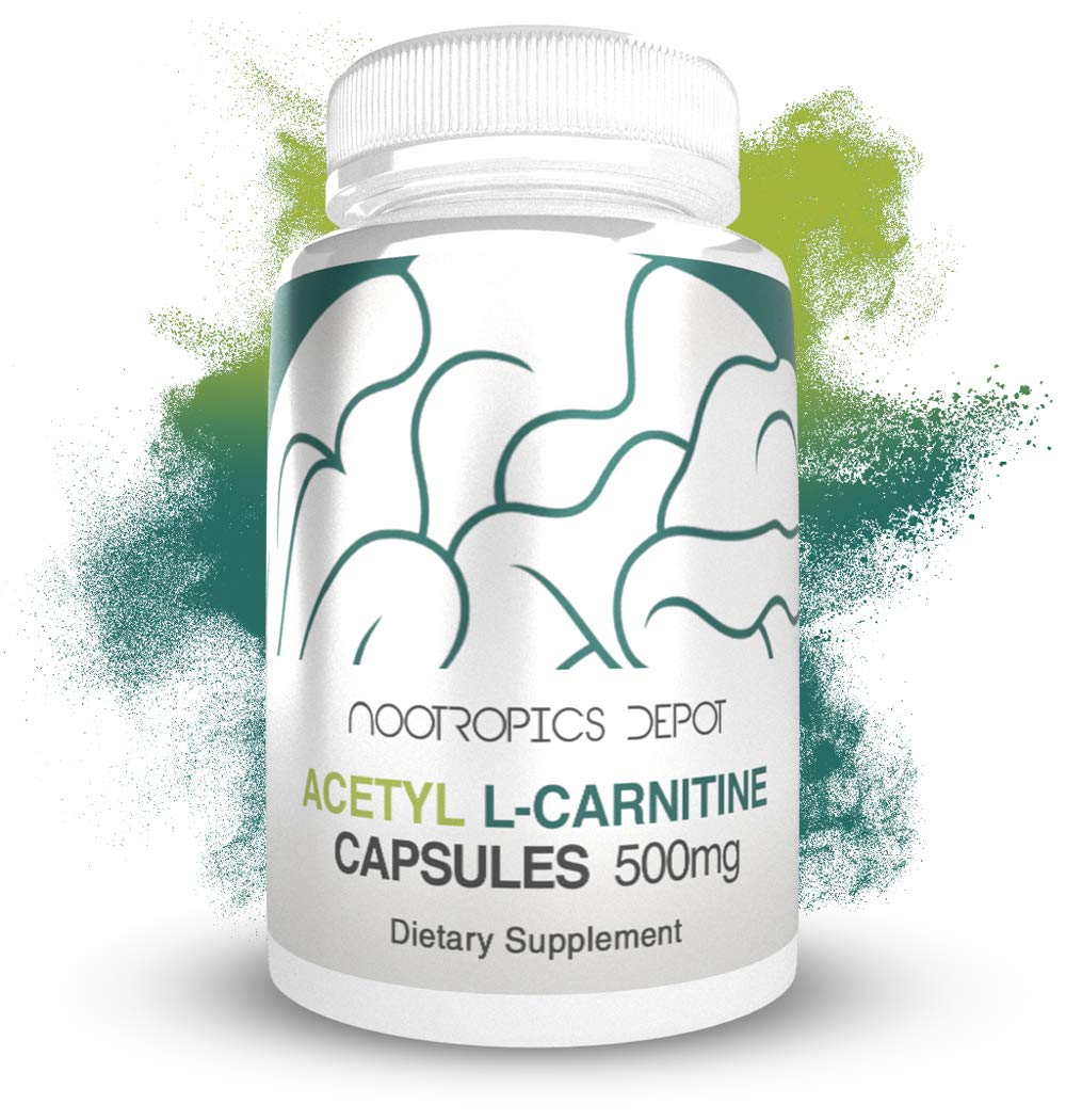 Nootropics Depot Acetyl L-Carnitine Capsules | 500mg | 90 Count | HCL Form | Energy Supplement | Supports Mitochondrial Function | ALCAR HCL