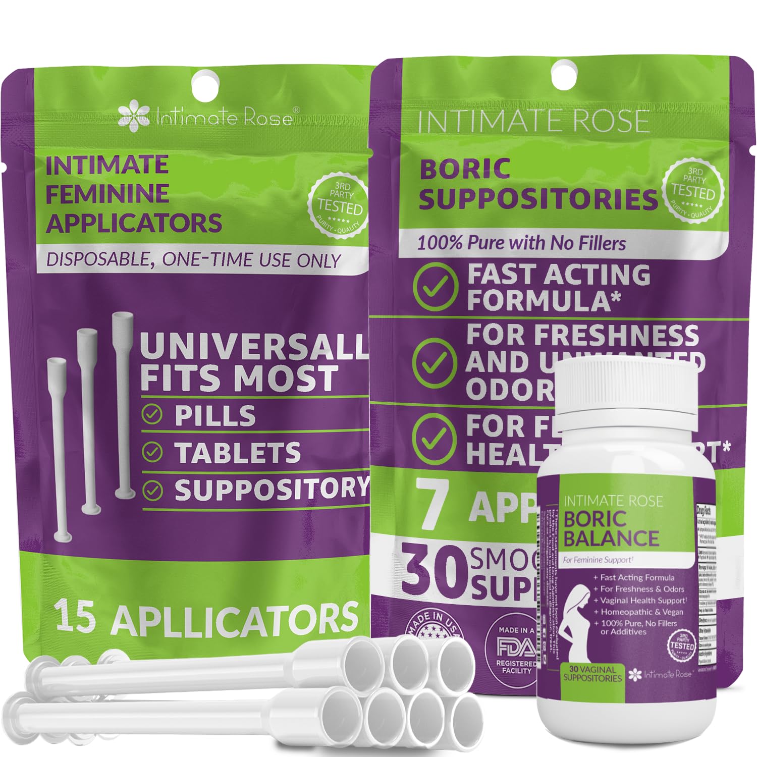 Save 10% on Boric Acid Vaginal Suppositories - 30 Count (600mg) + 7 Applicators and 15 Additional Intimate Rose buy australia supplements